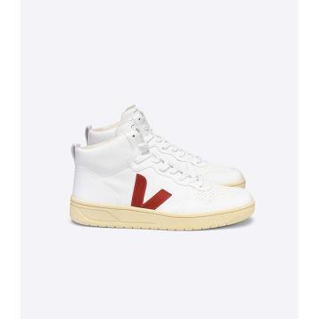 Women's Veja V-15 CWL High Tops White/Red | SG 371YXF